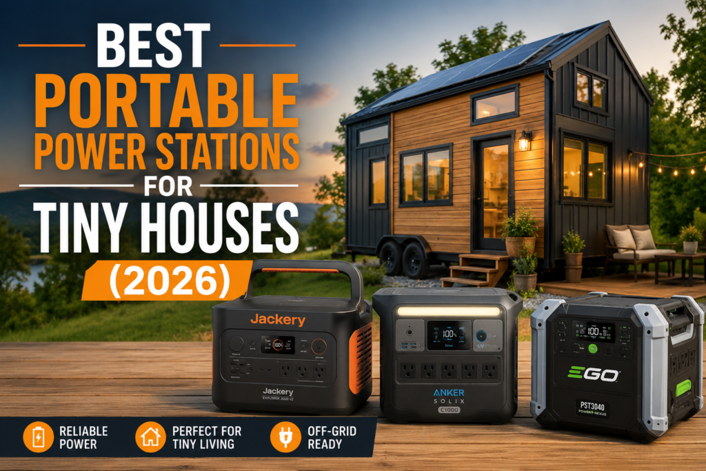 Best portable power stations for tiny houses in 2026 including Jackery, Anker SOLIX, and EGO Power+