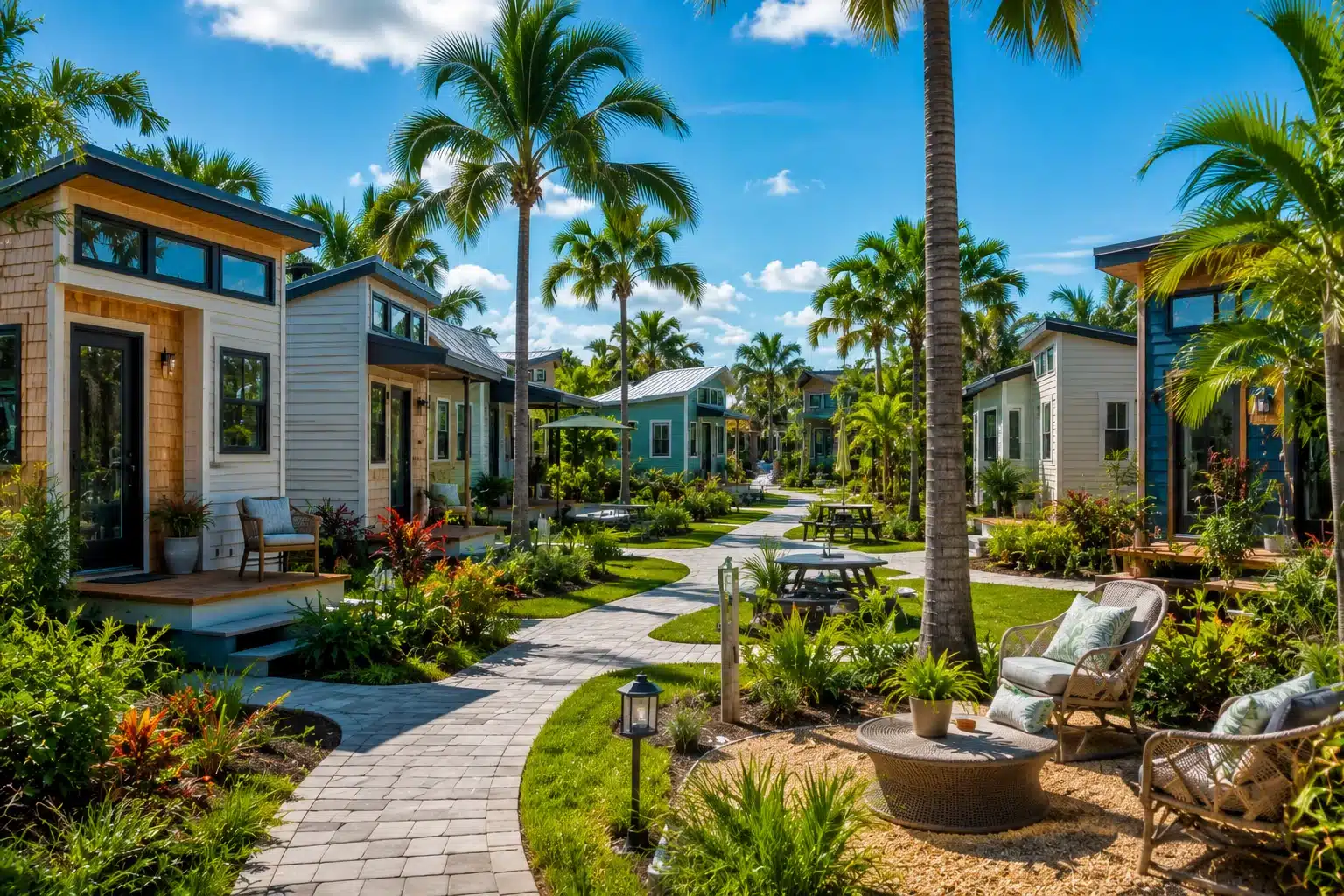 Modern tiny house community in Florida