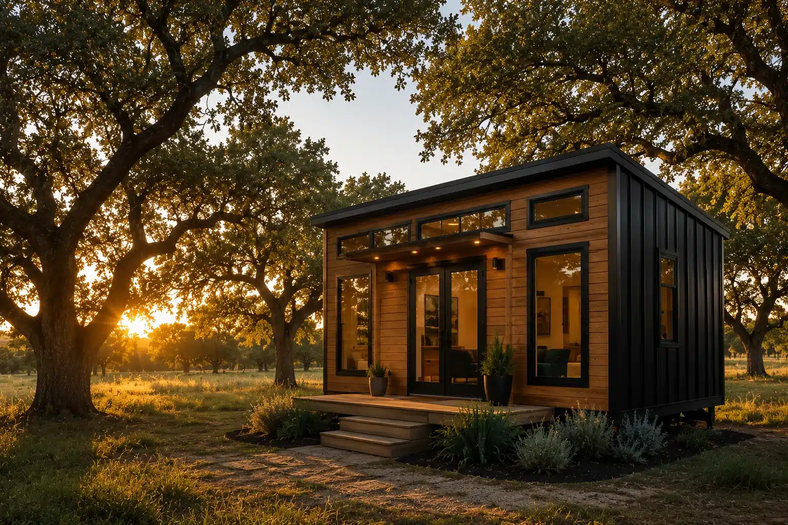 Modern luxury tiny house in the Texas countryside