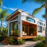 Tiny house surrounded by palm trees in Florida