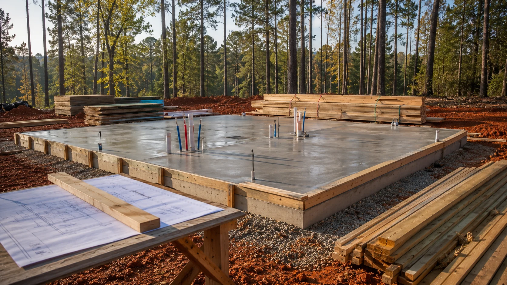 Tiny house foundation construction in Georgia