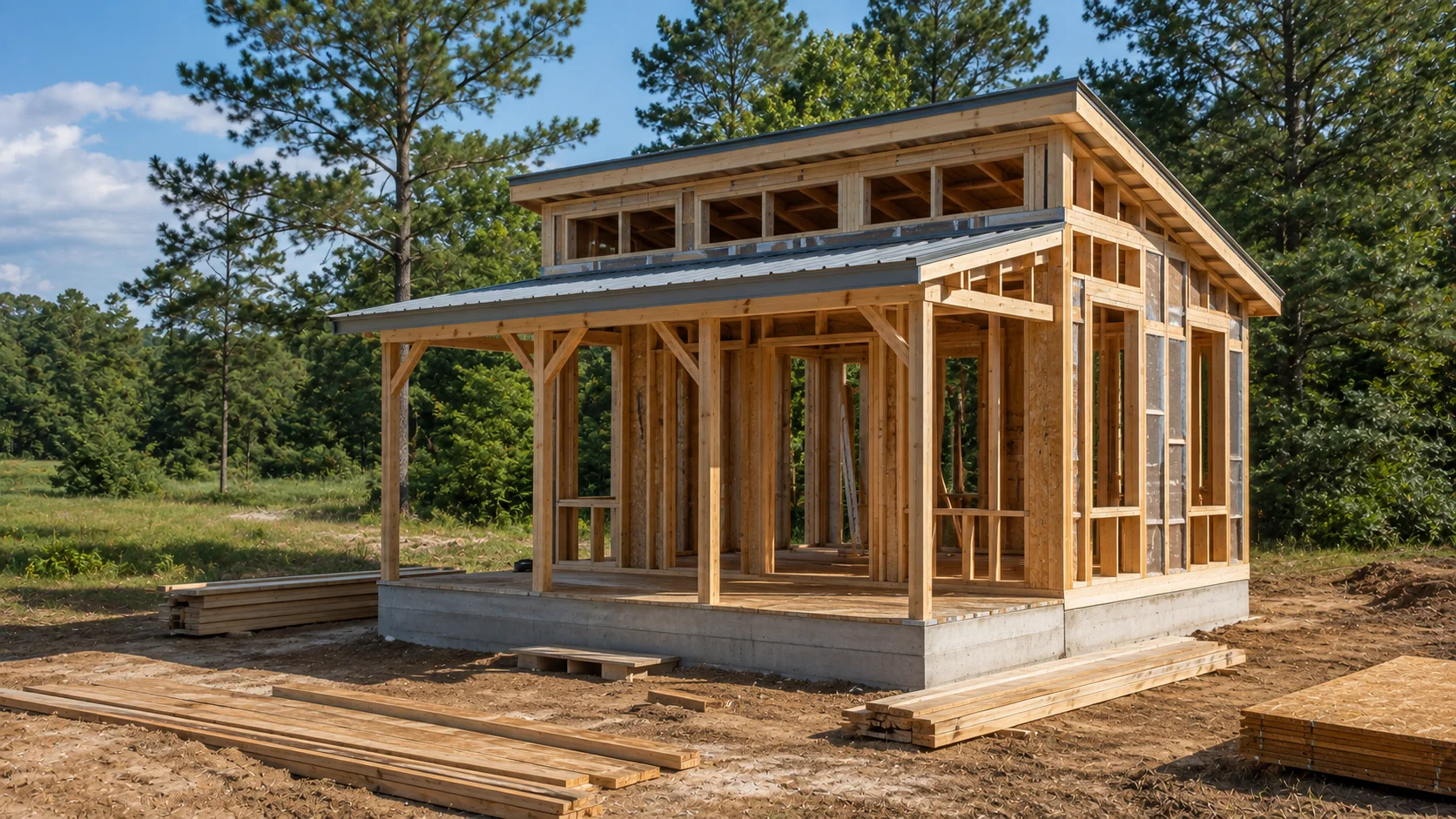 Tiny house under construction in South Carolina