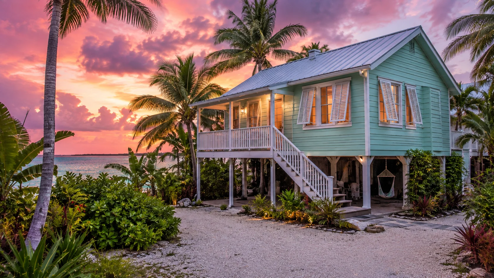Elevated tiny house in the Florida Keys