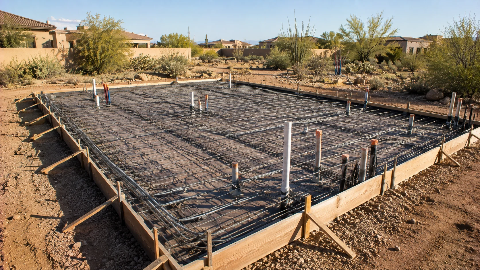 Foundation preparation for a permanent Arizona tiny house