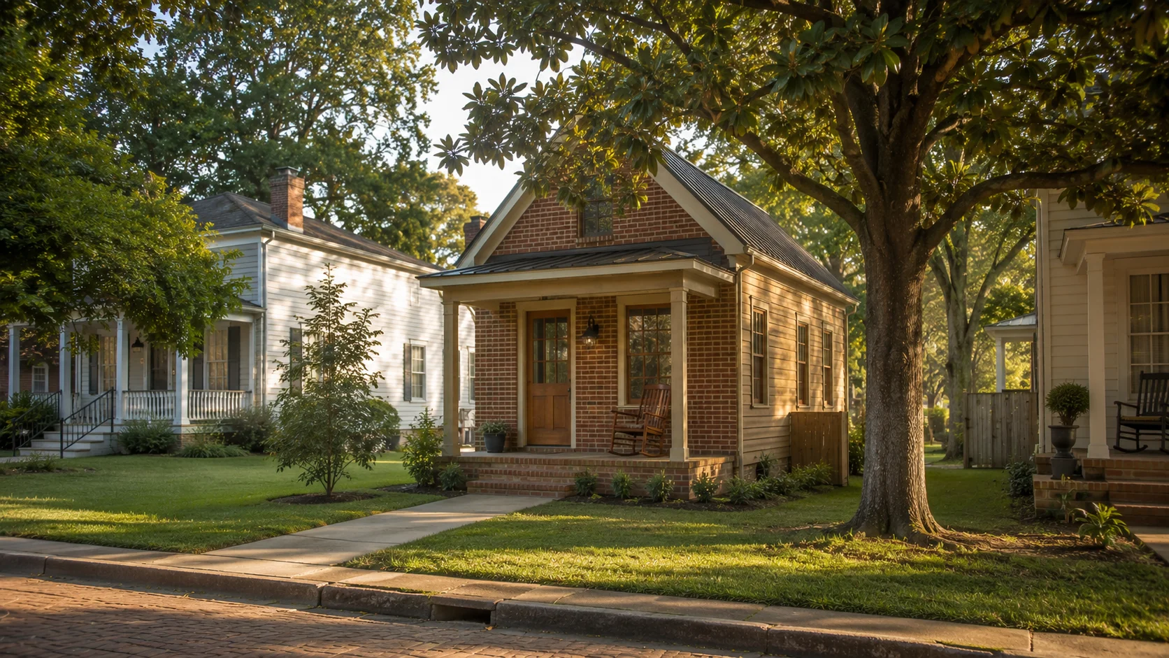 Tiny house in a residential Alabama neighborhood