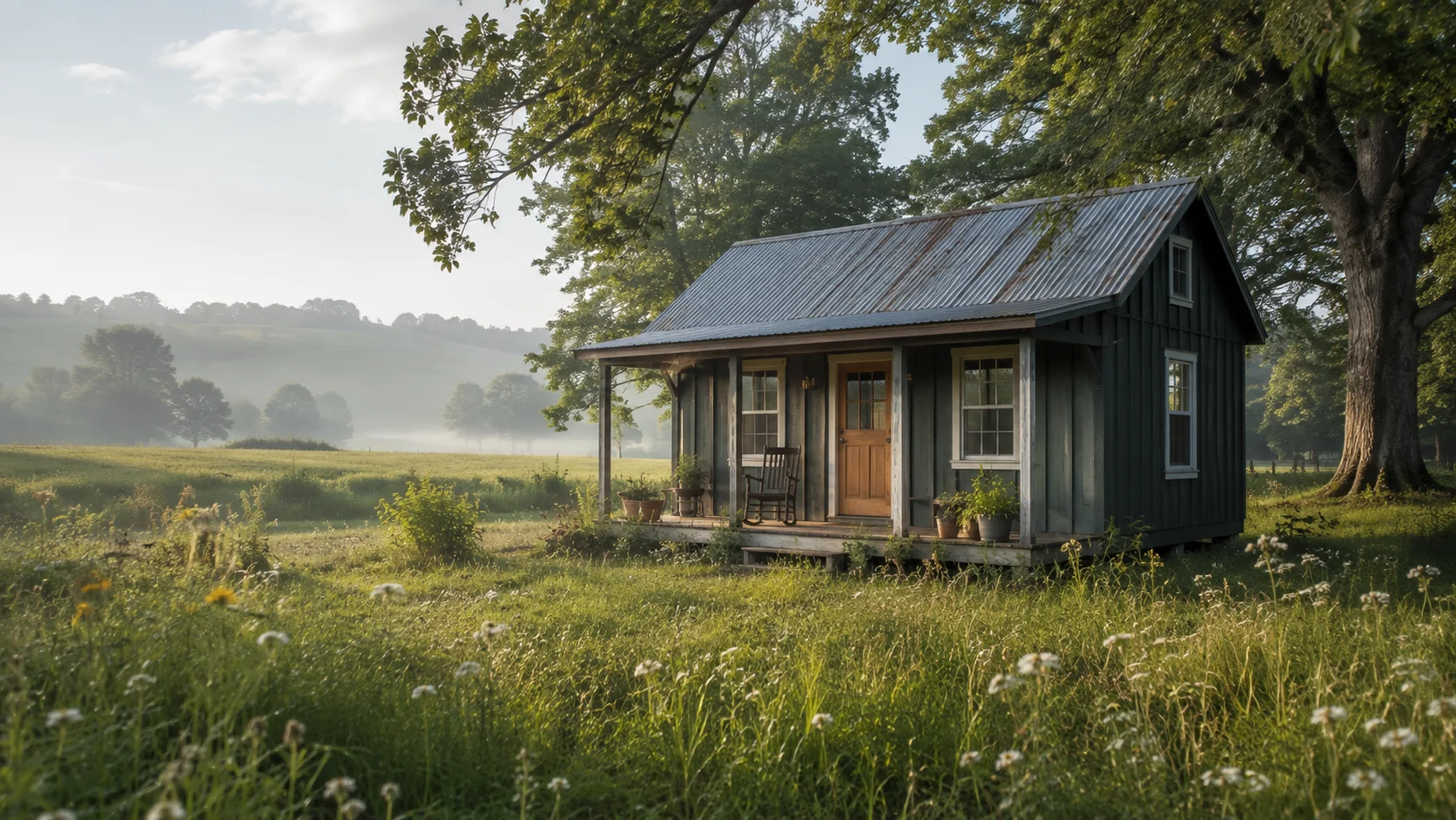 Southern-style tiny house in rural Alabama