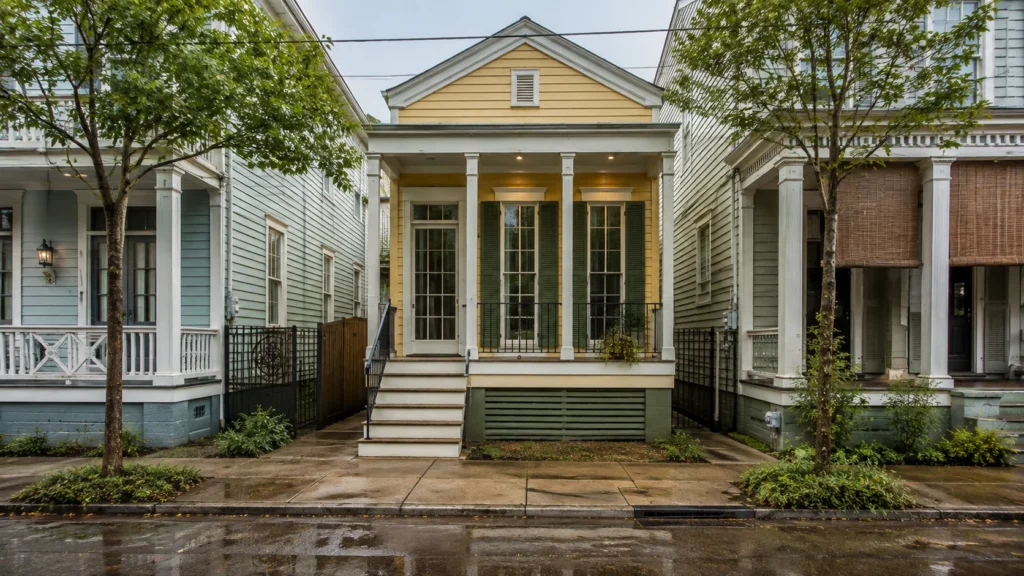 Small Louisiana tiny house on a residential lot