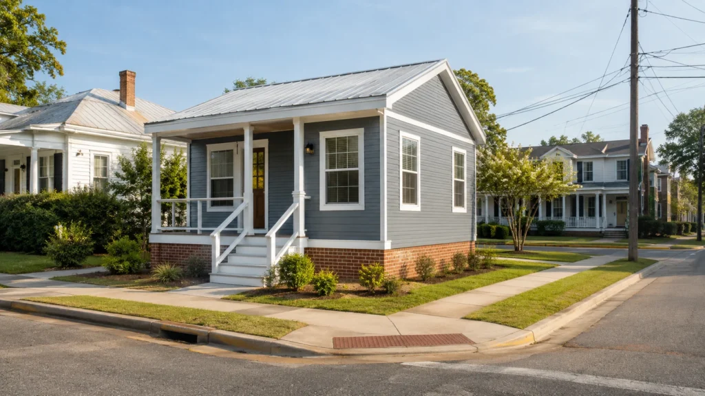 Tiny house in a Mississippi residential neighborhood