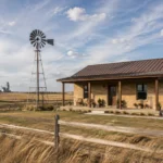 Tiny house on an open prairie property in Oklahoma