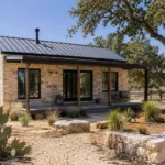 Modern limestone tiny house in the Texas Hill Country