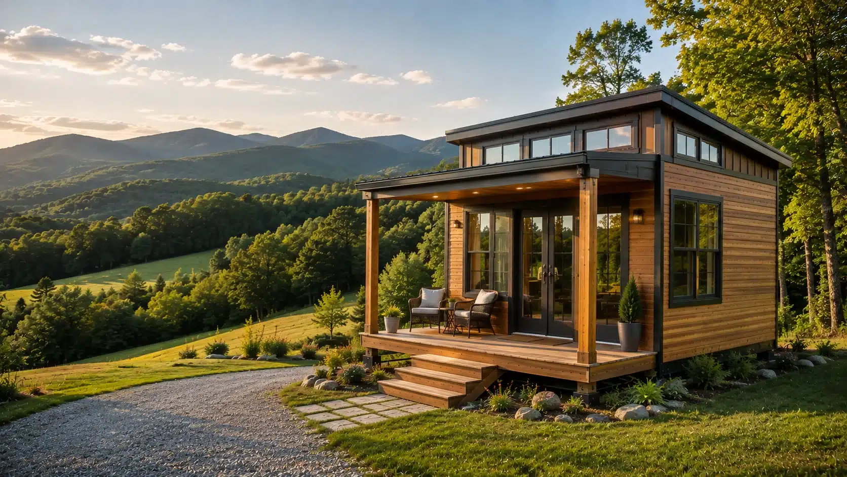 Modern tiny house in North Carolina countryside