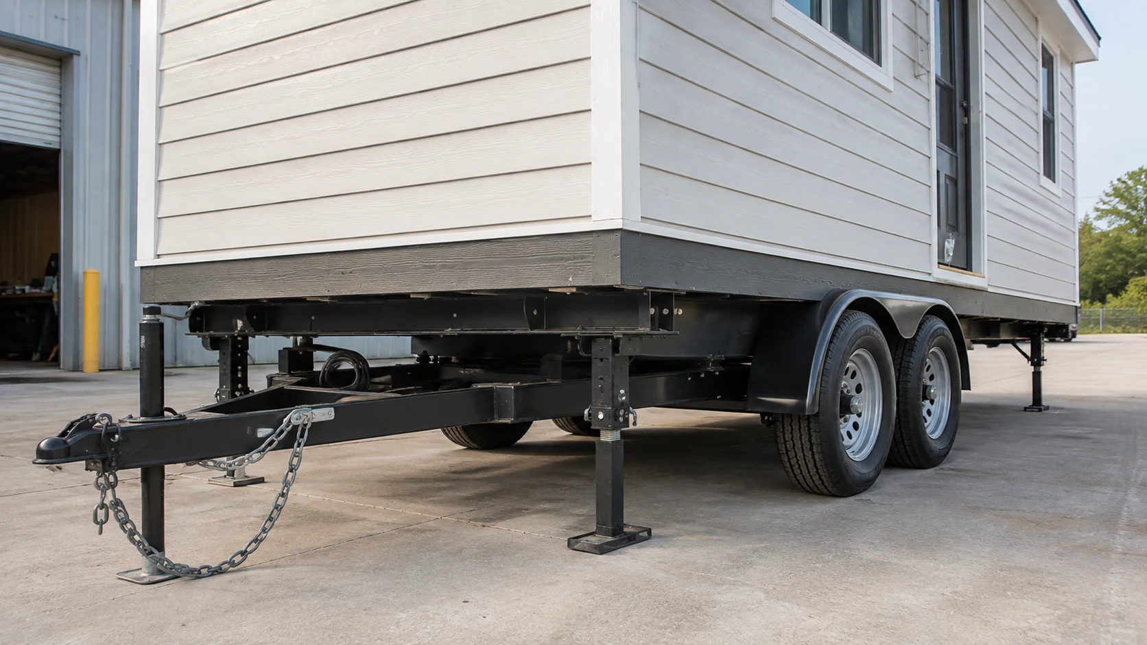 Trailer and chassis of a tiny house on wheels in Louisiana
