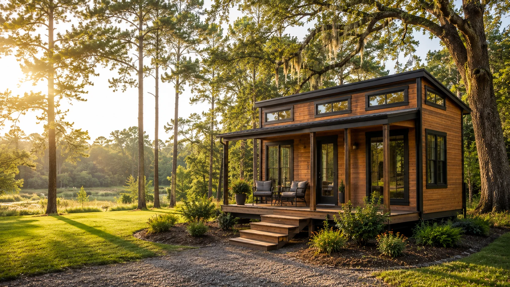 Modern tiny house in South Carolina countryside