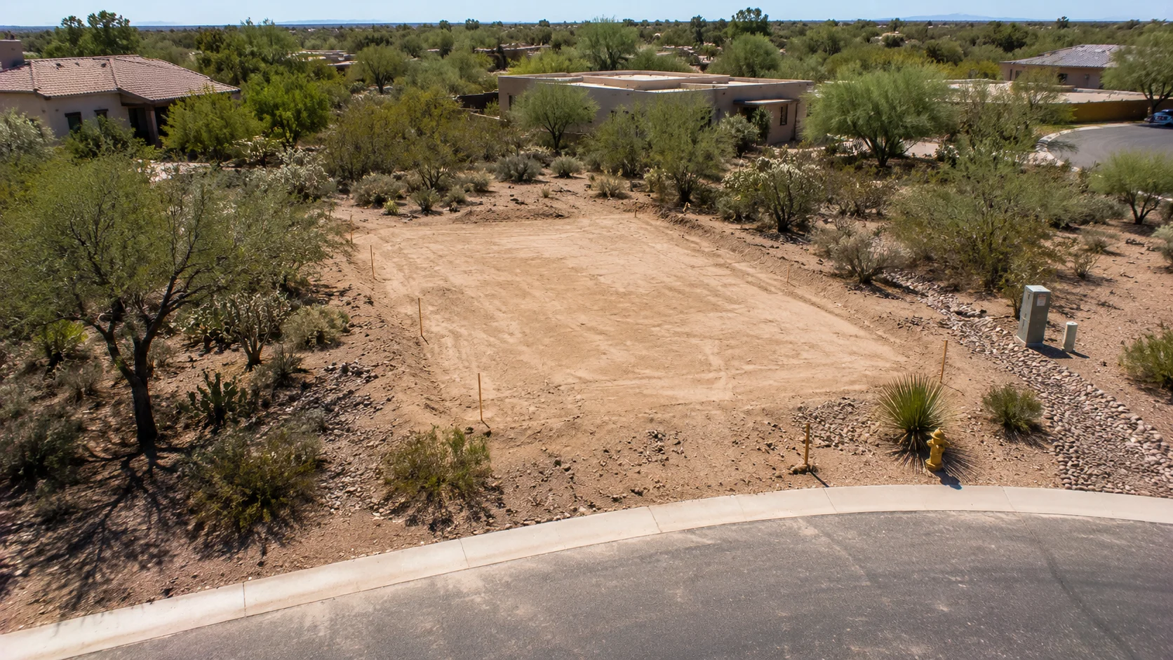 Residential lot prepared for a tiny house in Arizona