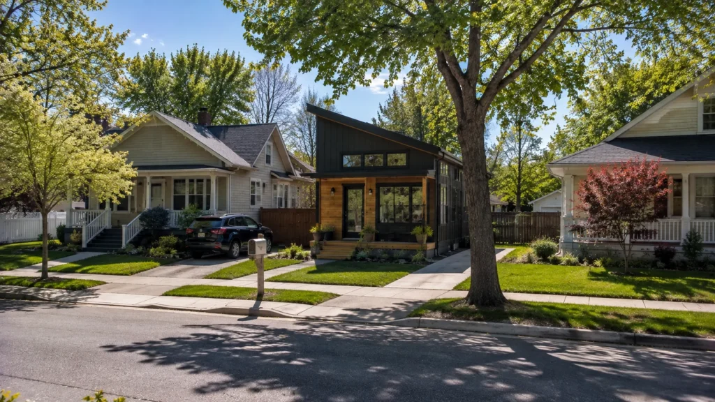 Tiny house in an Idaho residential neighbourhood