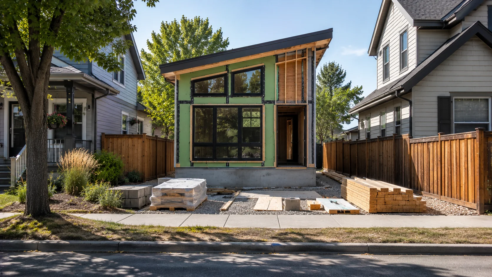 Tiny house on permanent foundation in Idaho neighbourhood