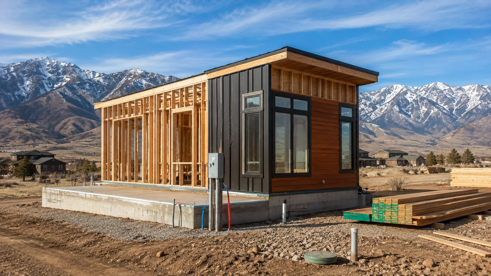 Tiny house construction on permanent foundation in Utah