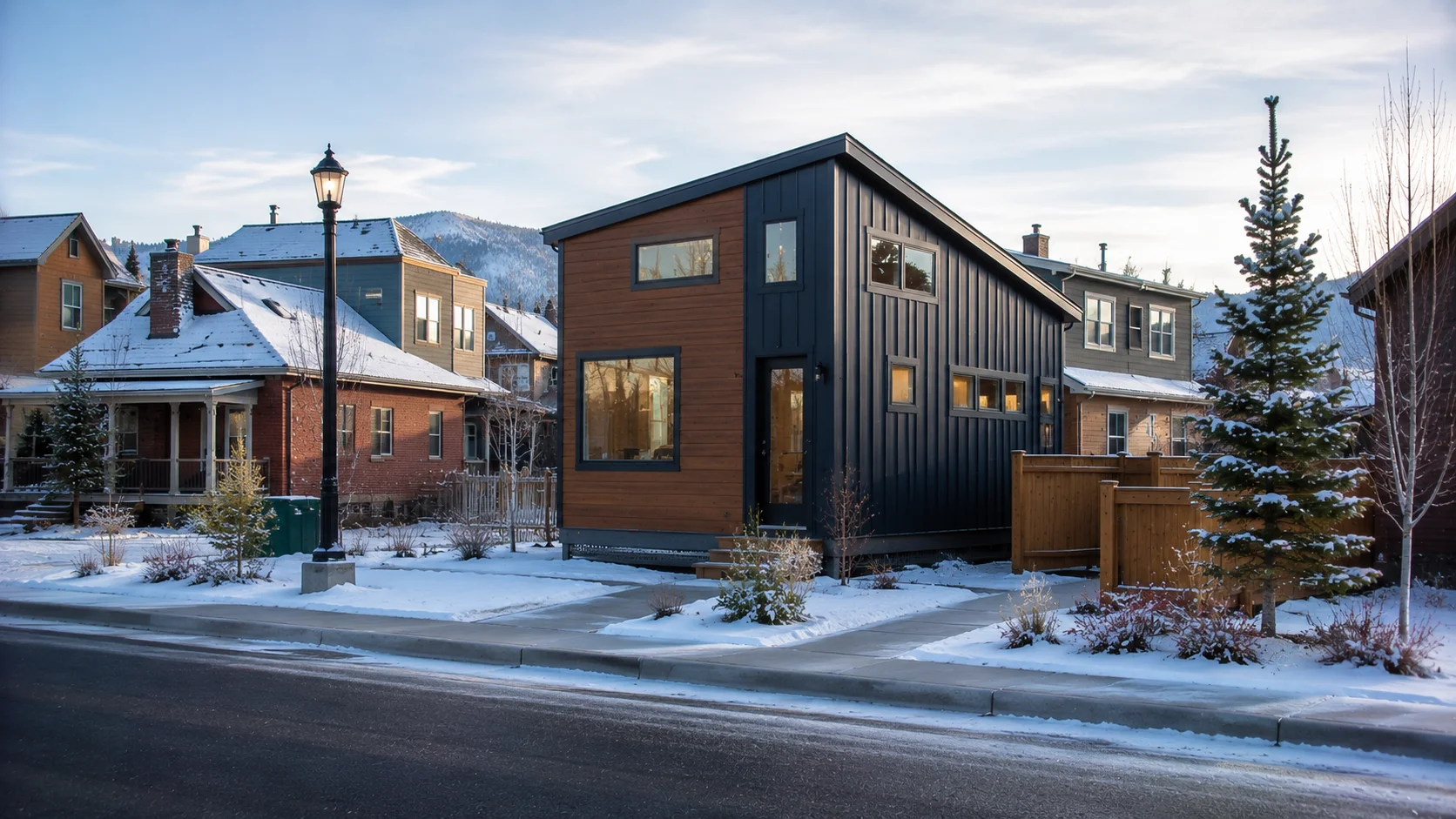 Tiny house in a Colorado residential town