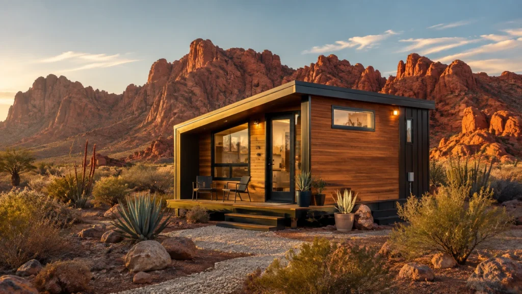 Modern tiny house in Nevada desert