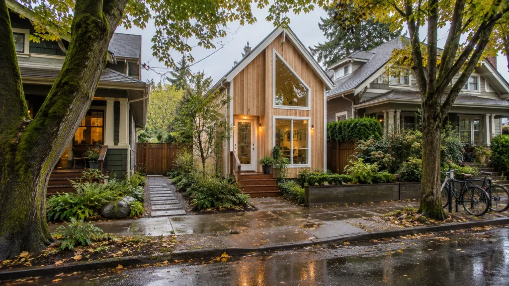 Tiny house in a Portland Oregon neighbourhood